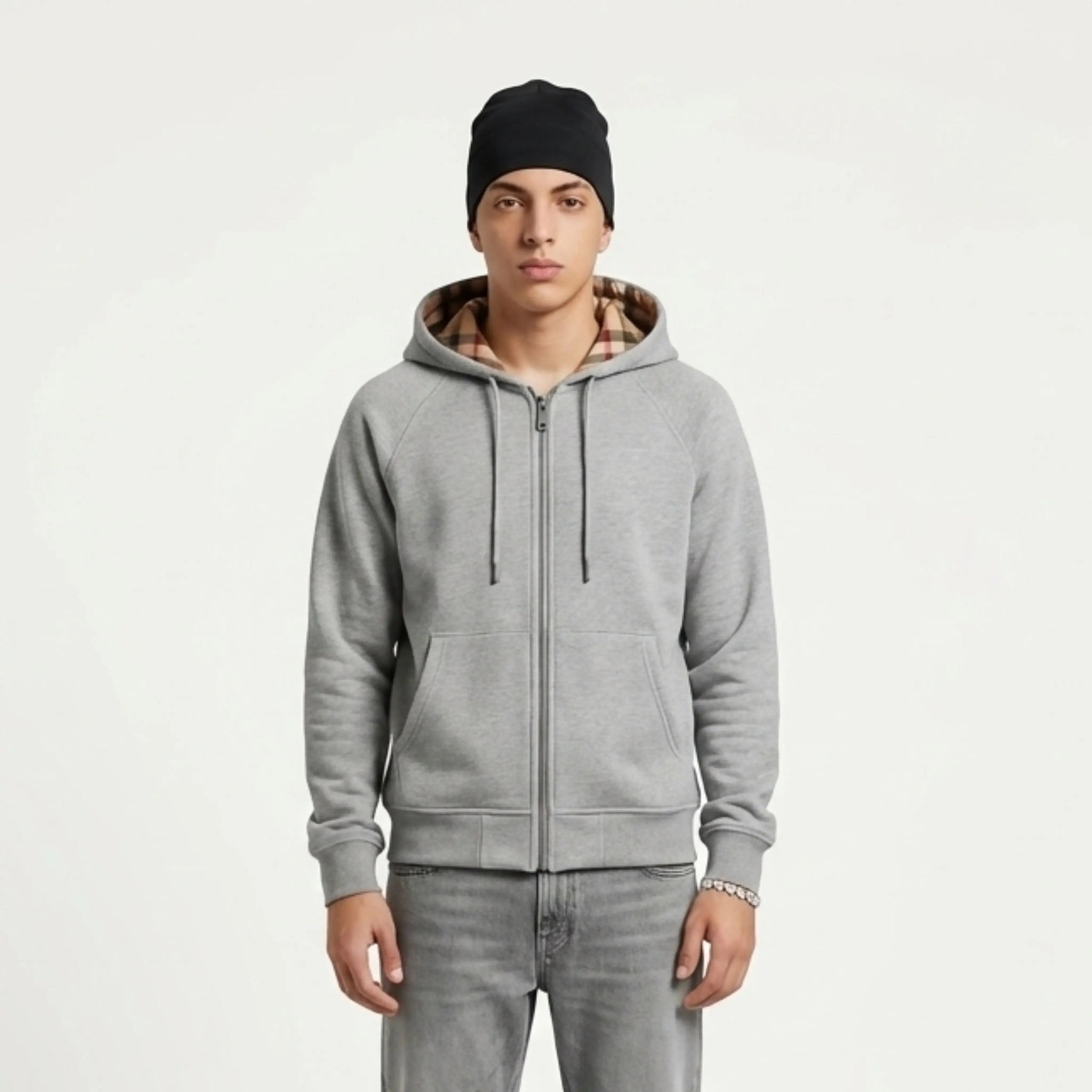 CHEQUER – ZIP HOODIE - Grey - Off Culture