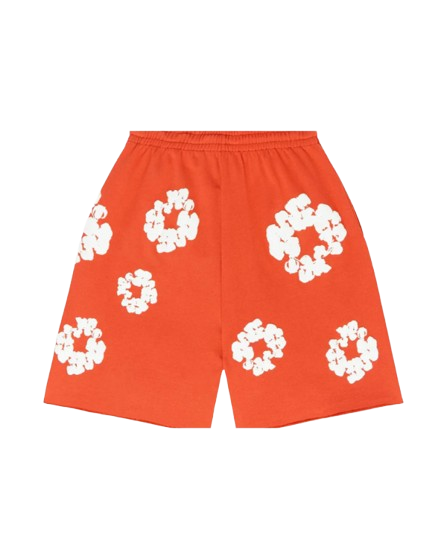 BLOOM — FLORAL SHORTS — orange floral shorts, back view