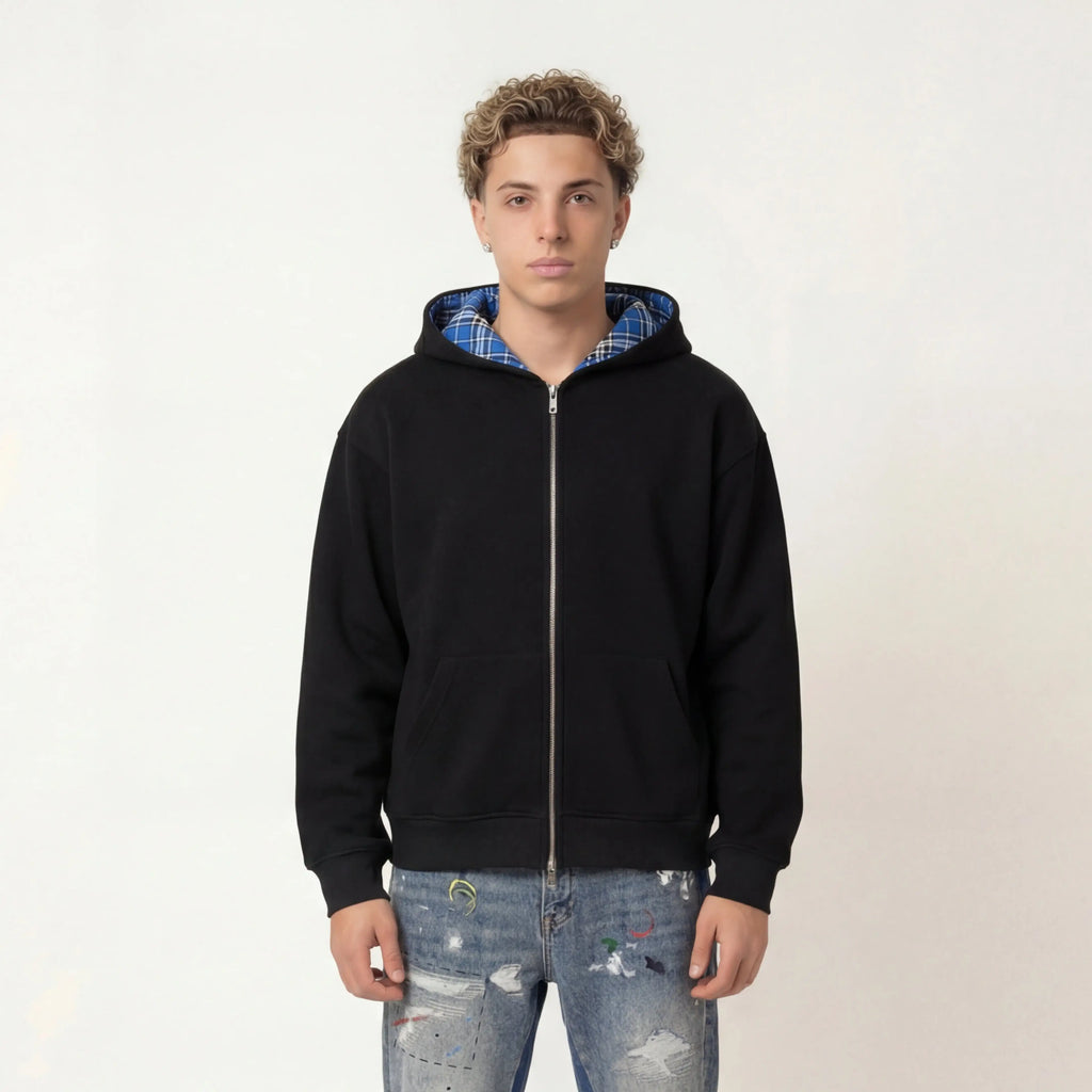 CHEQUERED LINE – ZIP HOODIE - Off Culture