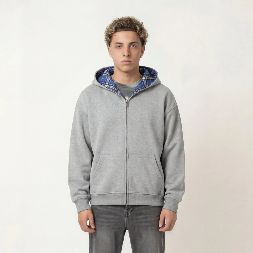 CHEQUERED LINE – ZIP HOODIE - Off Culture