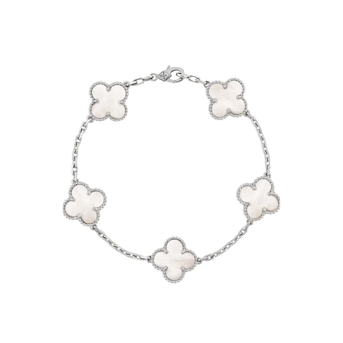 STREETLINE — HOODIE OUTFIT SET — silver-tone bracelet with five white clover details