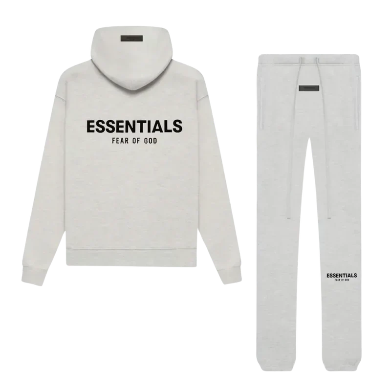 JOSH — HOODIE & JOGGER SET — light grey hoodie and jogger set, hoodie back view