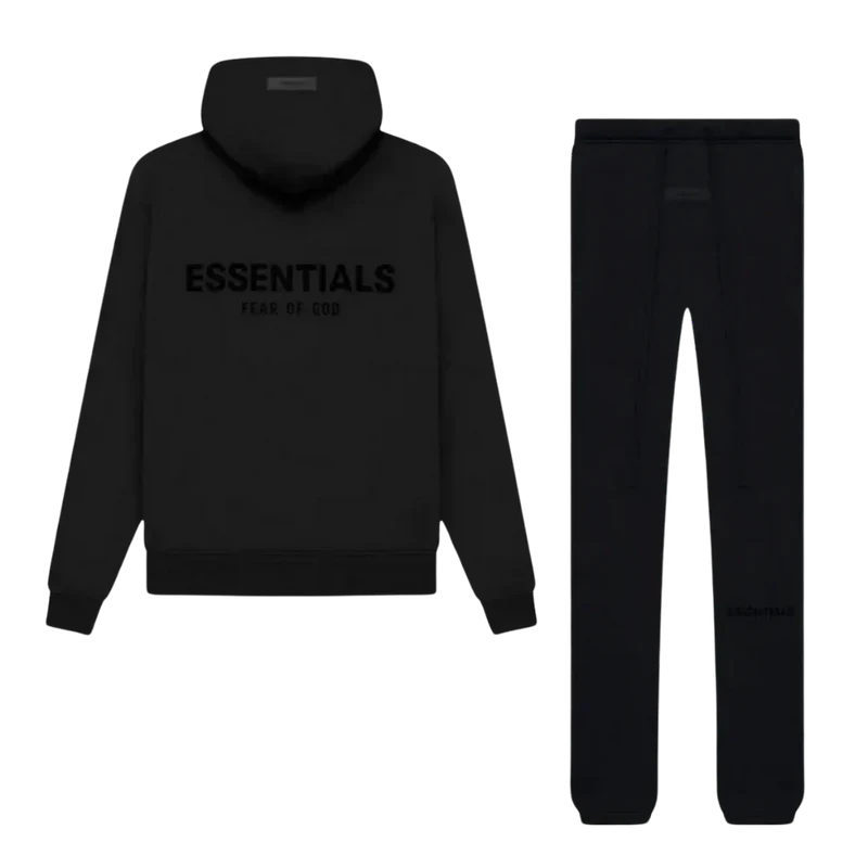 JOSH — HOODIE & JOGGER SET — black hoodie and jogger set, hoodie back view