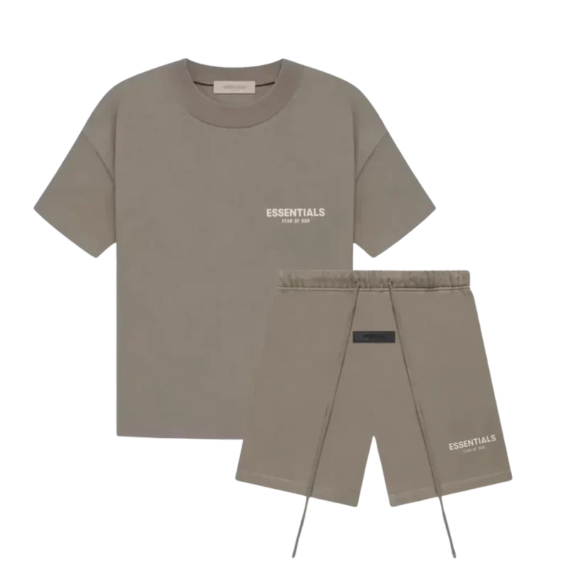 LITERA — TEE & SHORTS SET — brown graphic tee and shorts matching set