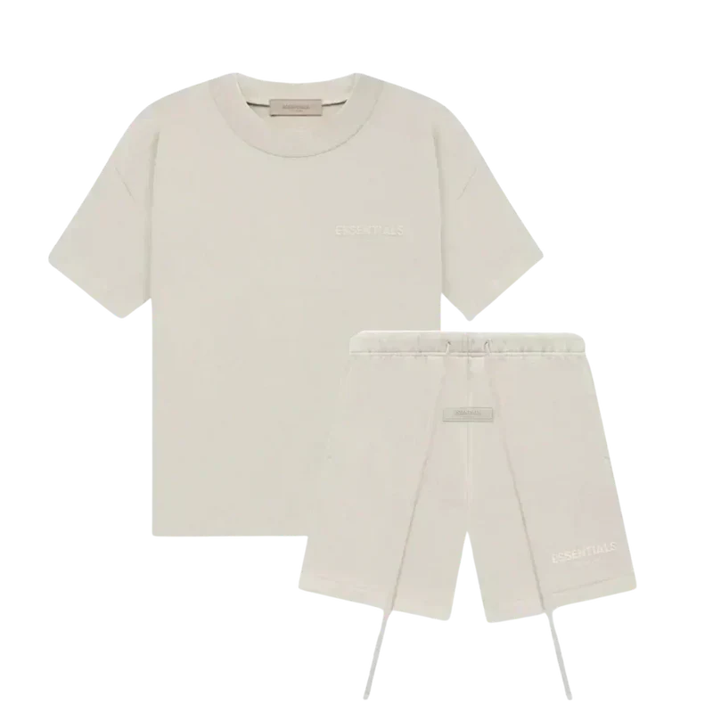 LITERA — TEE & SHORTS SET — cream graphic tee and shorts matching set