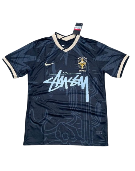 BRASIL — GRAPHIC FOOTBALL JERSEY — navy graphic football jersey, front product view