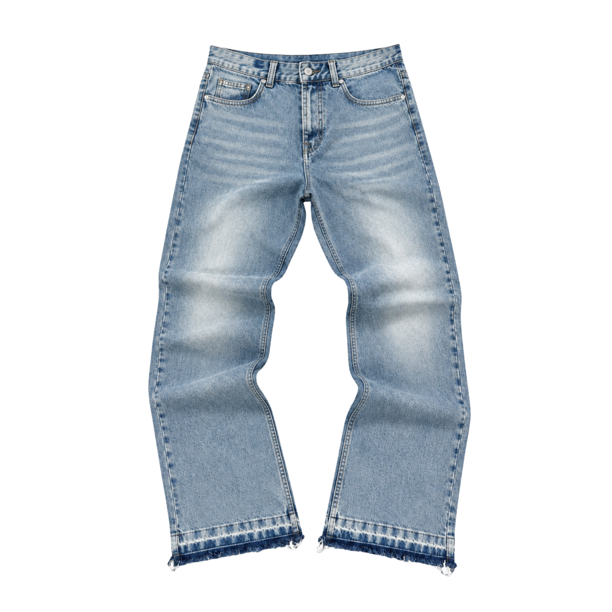FADE — WIDE LEG JEANS — light blue washed jeans, front flatlay
