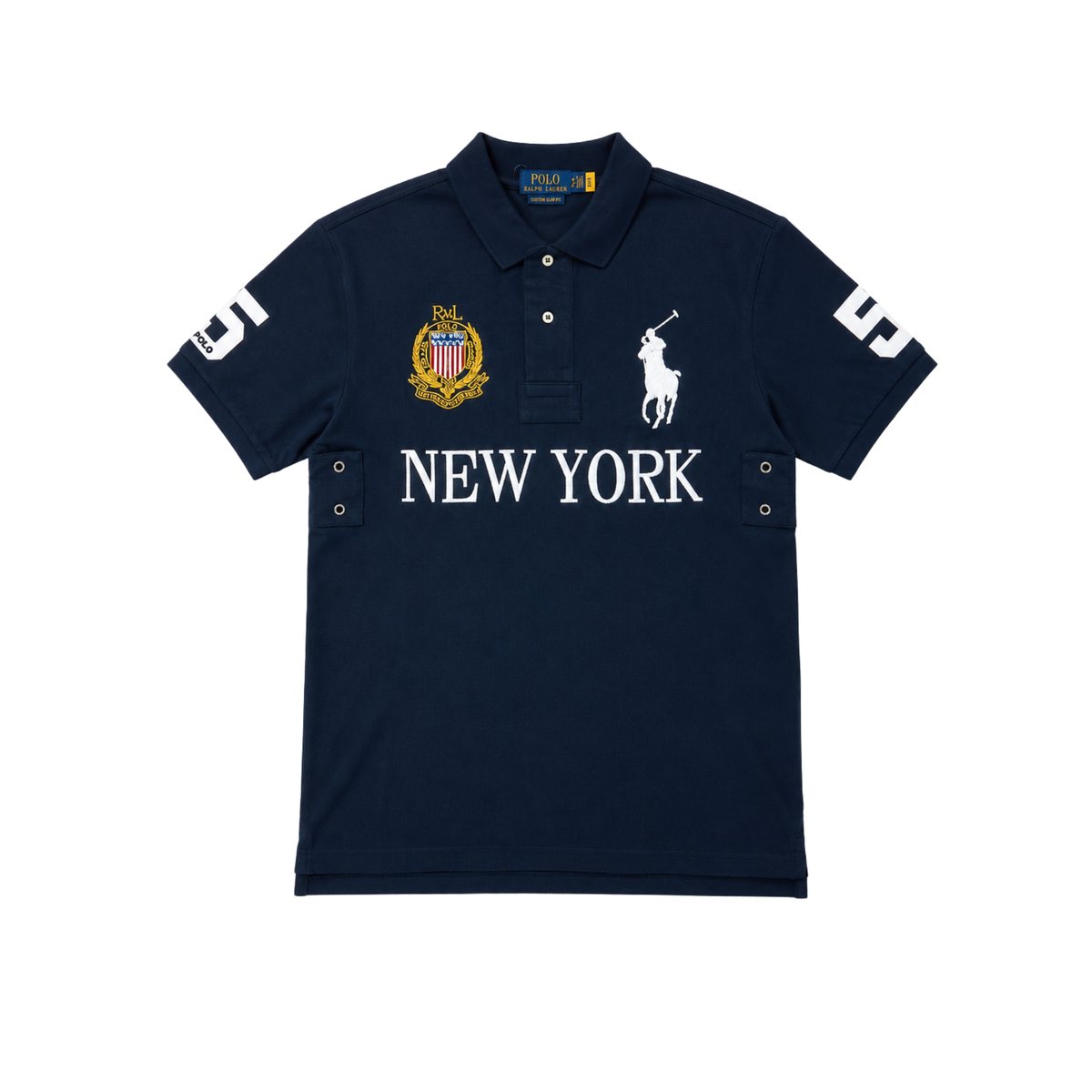 GRAPHIC - POLO — navy New York graphic polo, front product view