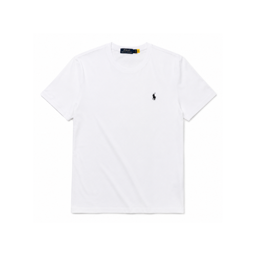 VERO — CREWNECK TEE — white crewneck tee with dark chest embroidery, flatlay