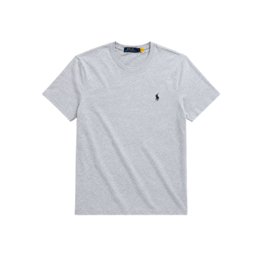 VERO — CREWNECK TEE — grey tee with black embroidery, flatlay