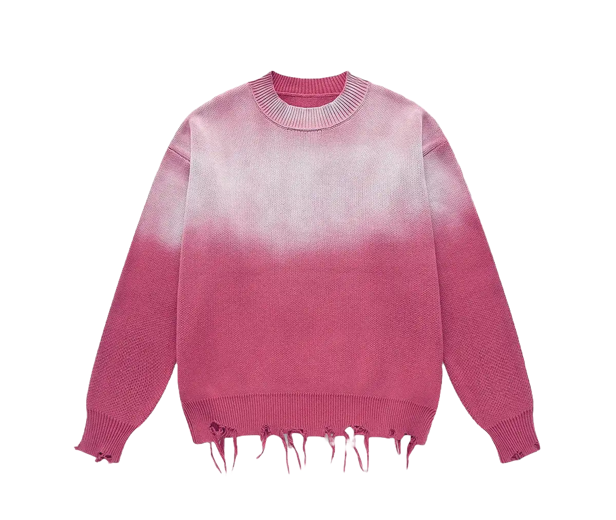 ARVID - DISTRESSED SWEATER - Pink - Off Culture