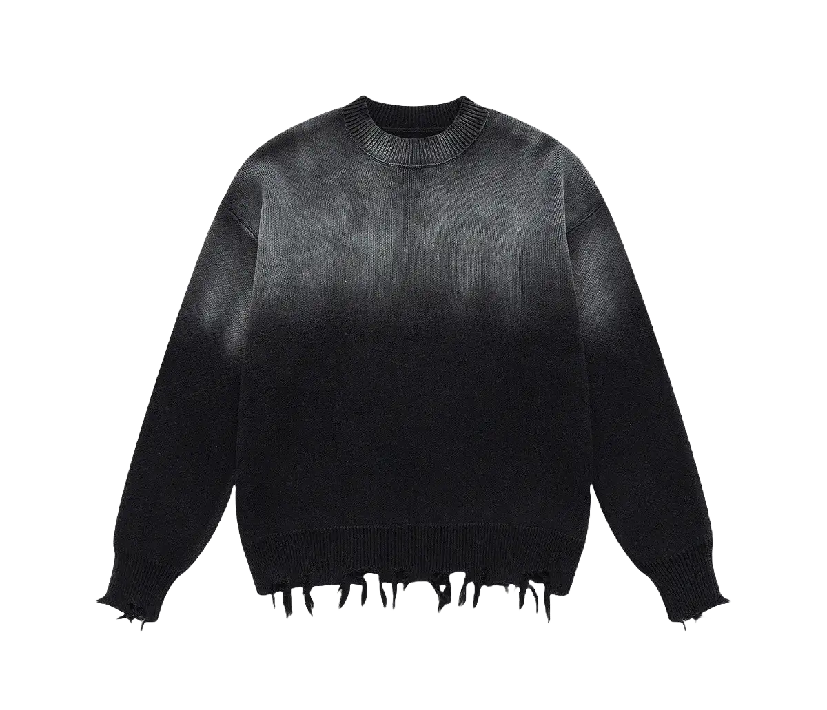 KEN - DISTRESSED SWEATER - Black - Off Culture