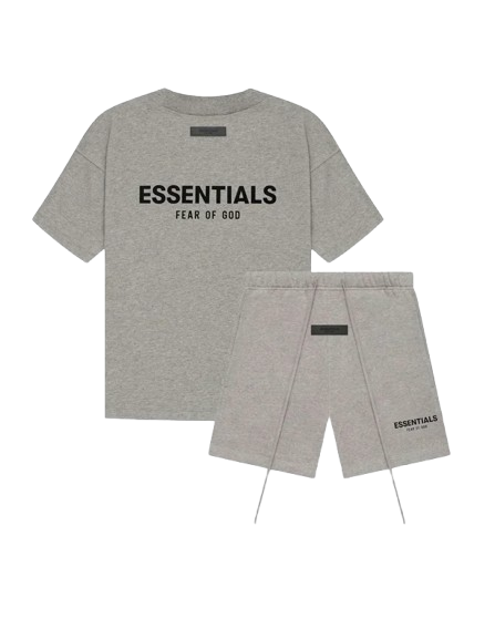 LITERA — TEE & SHORTS SET — grey graphic tee and shorts matching set