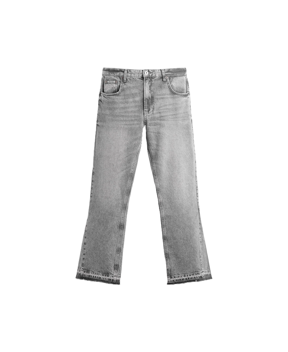 STREETLINE — HOODIE OUTFIT SET — pale grey flared jeans, front product view