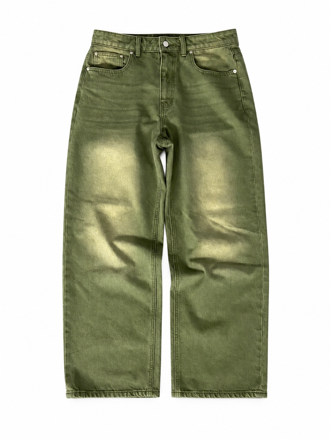 MATCHA jeans — green wash, front product view