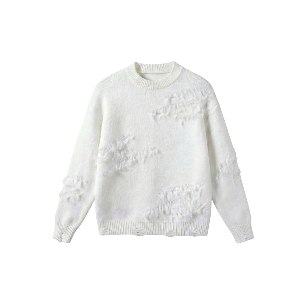 RIPPED — SWEATER - White - Off Culture