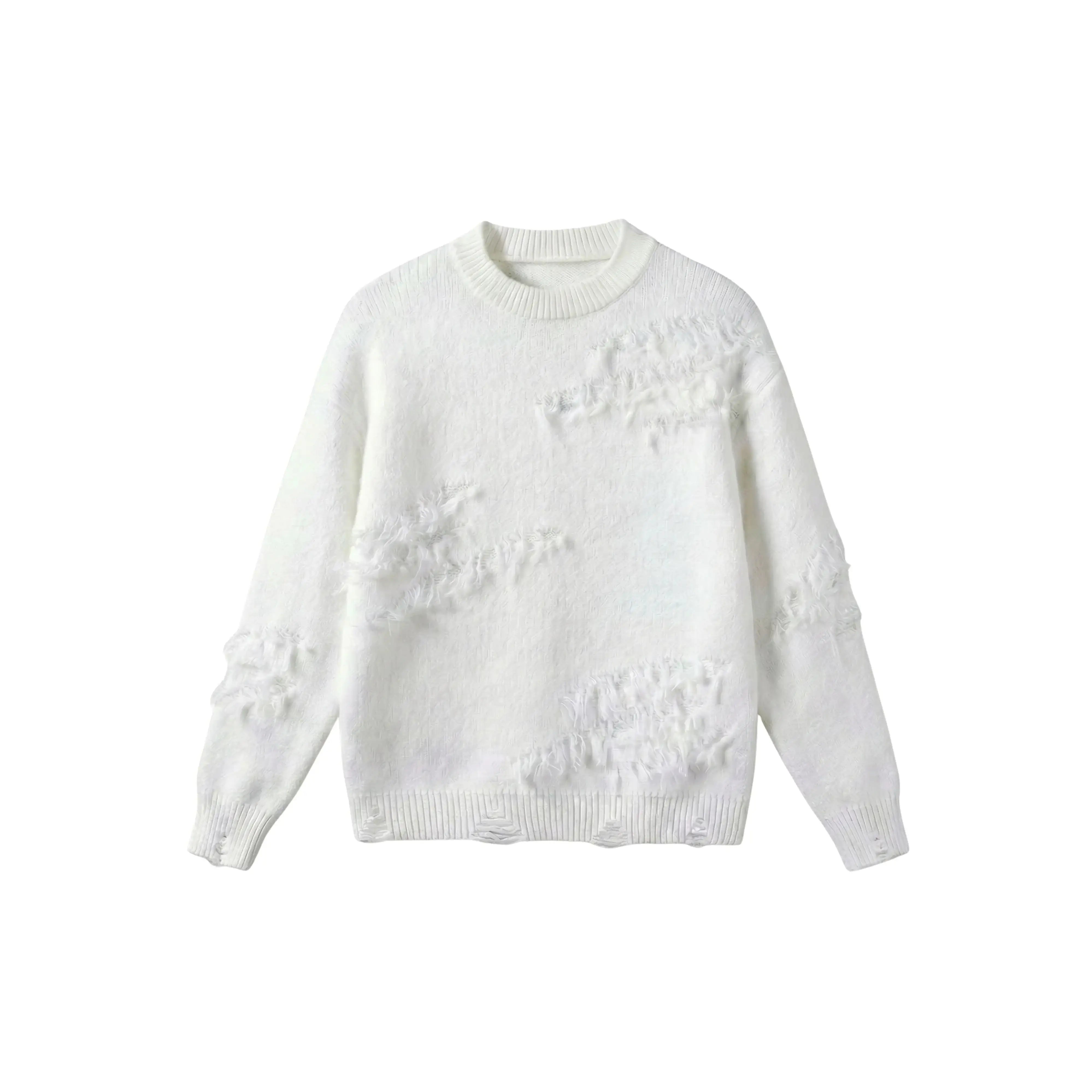 RIPPED — SWEATER - White - Off Culture