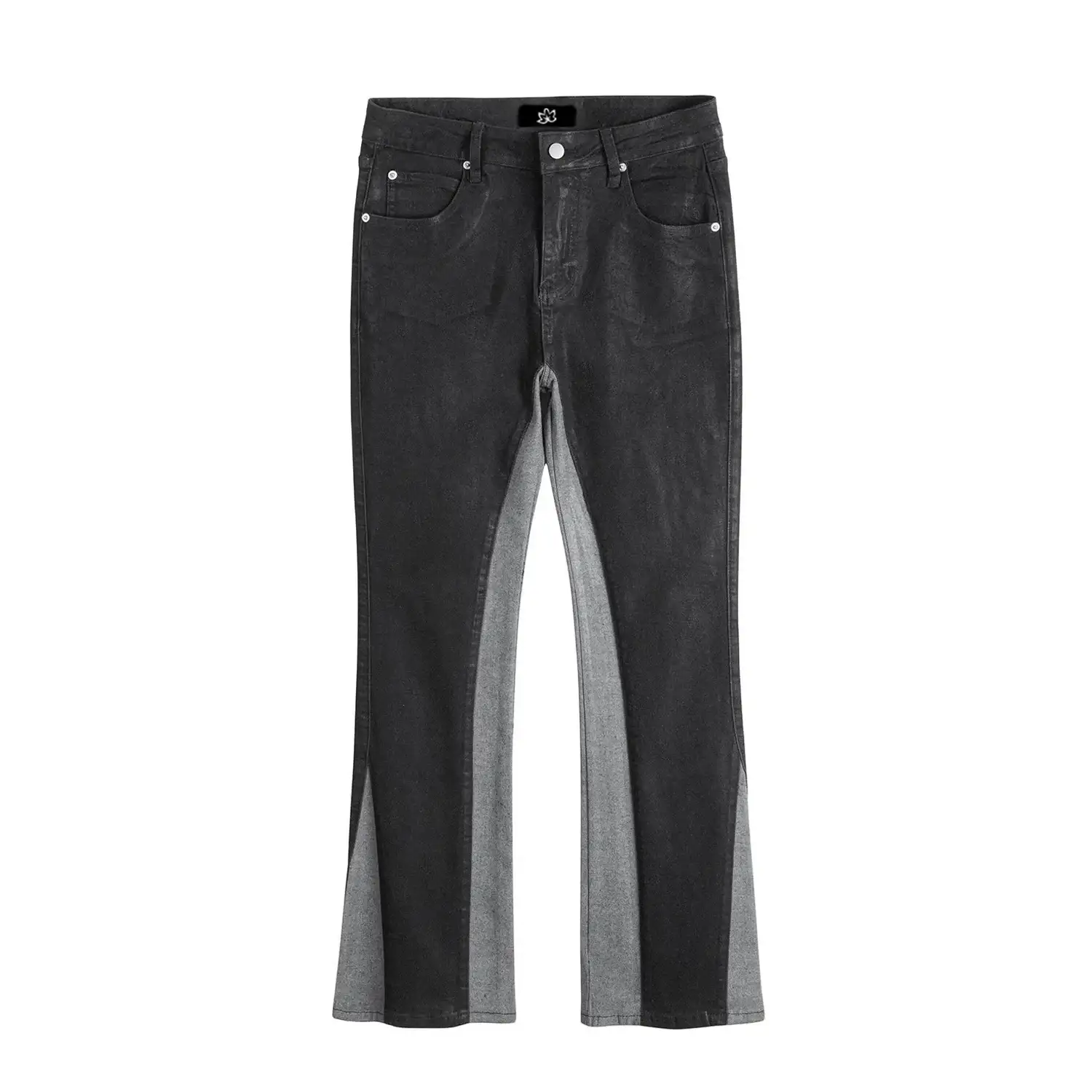 ZUBERI - FLARED DENIM - Black on Grey - Off Culture