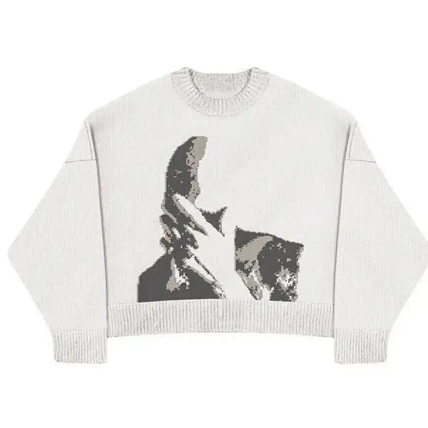FRANK - KNITTED SWEATER - White - Off Culture
